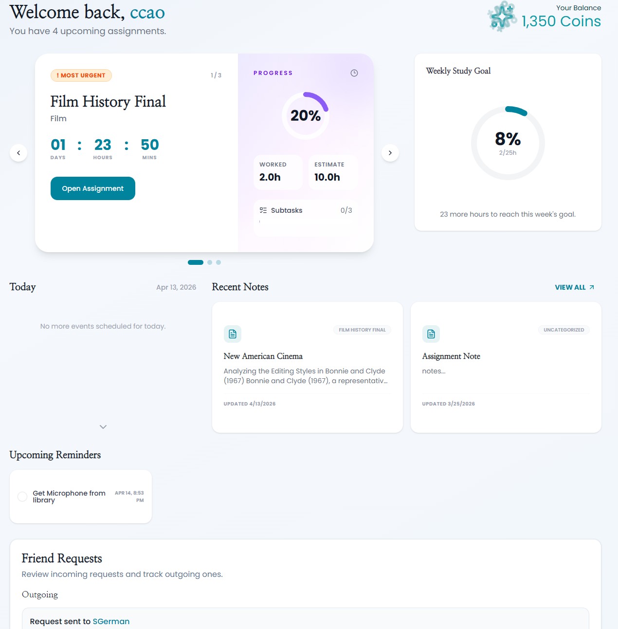 Centered dashboard preview